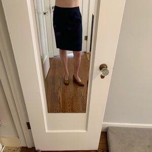 Navy j crew pencil skirt, size 8.